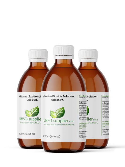 Chlorine Dioxide Solution 0,3% (CDS) 3 x 250 ml | Water Purification System | with Pasteur pipette