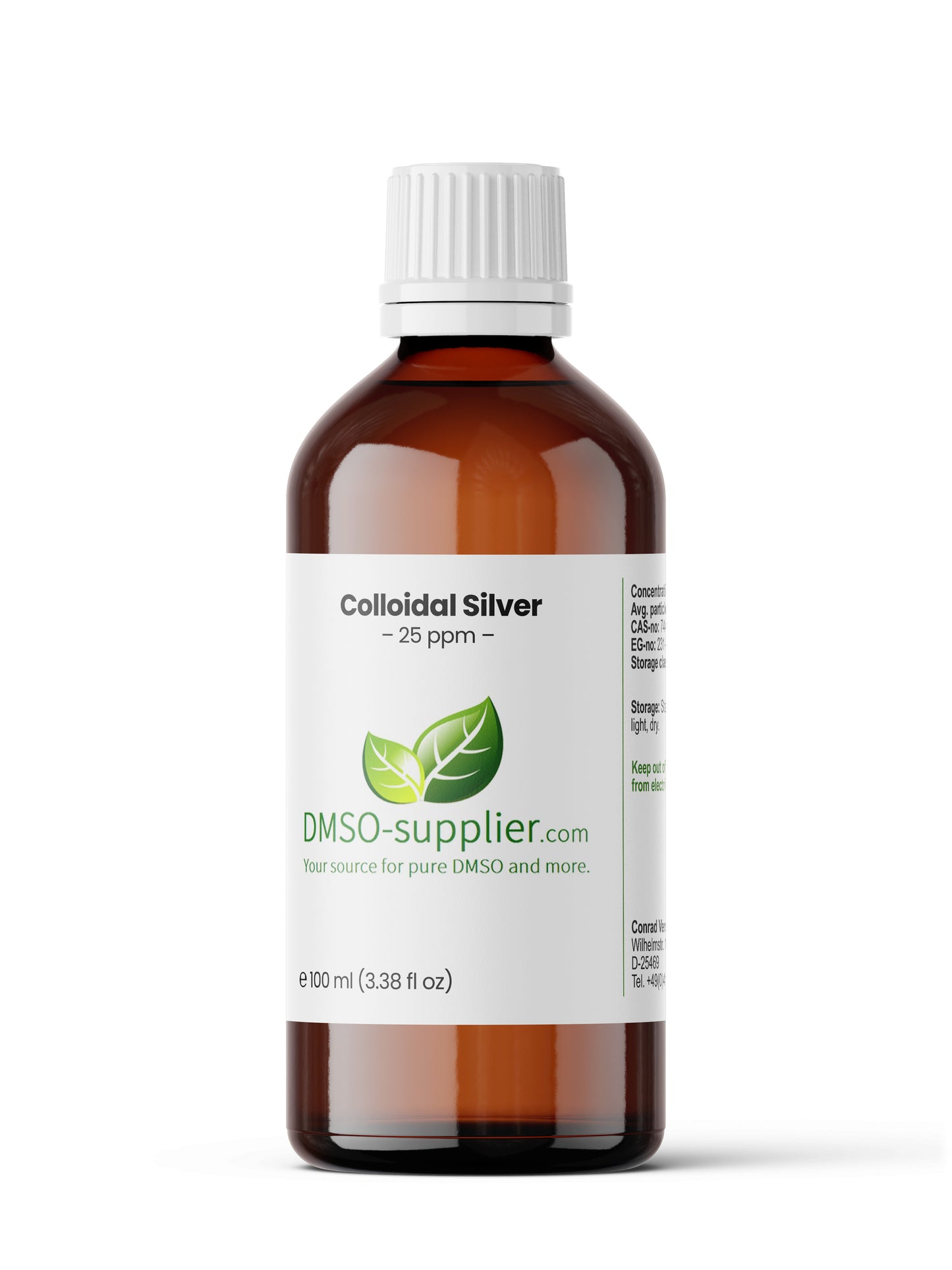 100 ml (3.38 fl oz) Colloidal Silver, 25 ppm